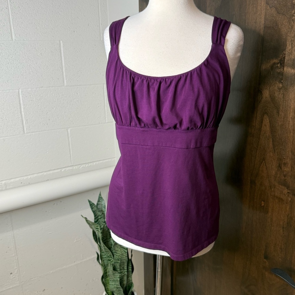Ann Taylor Rich Purple Sleeveless Top cotton tank Size XL